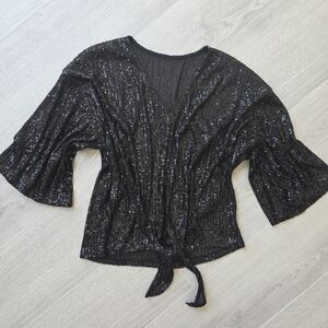 Elegant Black Sequin Women's Top